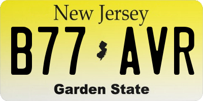 NJ license plate B77AVR