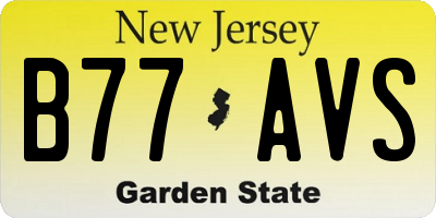 NJ license plate B77AVS