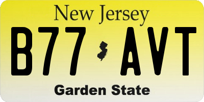 NJ license plate B77AVT
