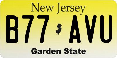 NJ license plate B77AVU