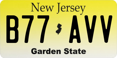 NJ license plate B77AVV