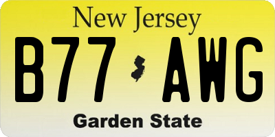 NJ license plate B77AWG