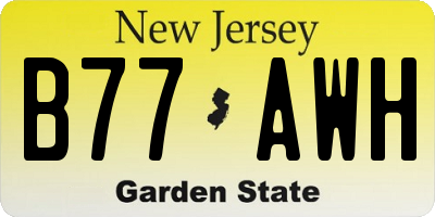 NJ license plate B77AWH