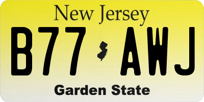 NJ license plate B77AWJ
