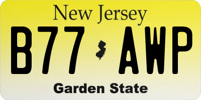 NJ license plate B77AWP