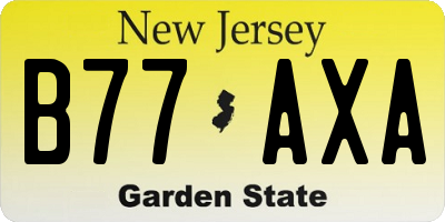 NJ license plate B77AXA