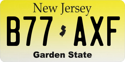 NJ license plate B77AXF