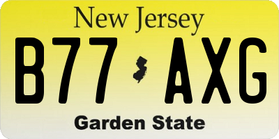 NJ license plate B77AXG