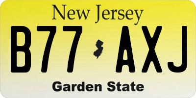 NJ license plate B77AXJ