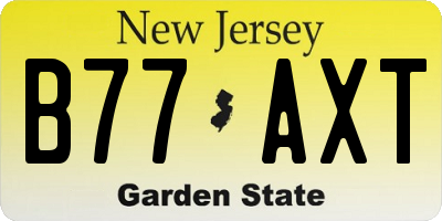 NJ license plate B77AXT