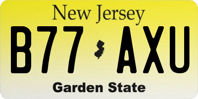 NJ license plate B77AXU