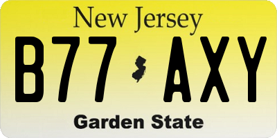 NJ license plate B77AXY