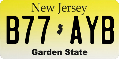 NJ license plate B77AYB