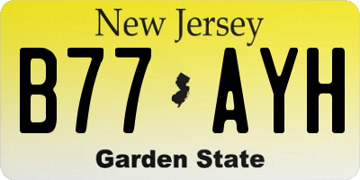 NJ license plate B77AYH