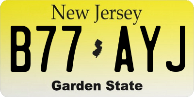 NJ license plate B77AYJ