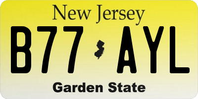 NJ license plate B77AYL