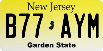 NJ license plate B77AYM