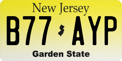 NJ license plate B77AYP
