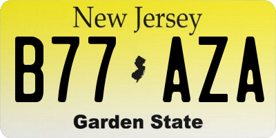 NJ license plate B77AZA