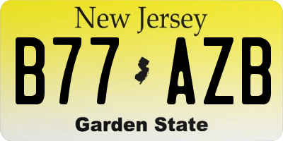 NJ license plate B77AZB