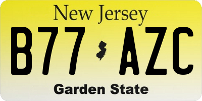 NJ license plate B77AZC