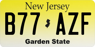NJ license plate B77AZF