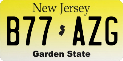 NJ license plate B77AZG