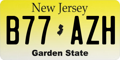 NJ license plate B77AZH
