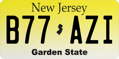 NJ license plate B77AZI