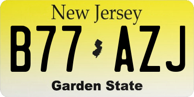NJ license plate B77AZJ