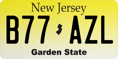 NJ license plate B77AZL