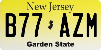 NJ license plate B77AZM