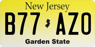 NJ license plate B77AZO