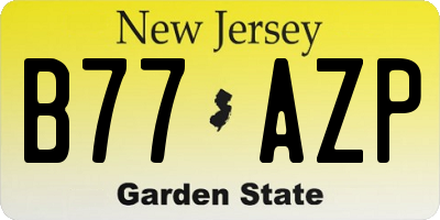 NJ license plate B77AZP