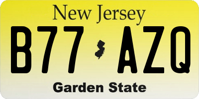 NJ license plate B77AZQ