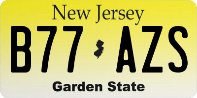 NJ license plate B77AZS