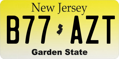NJ license plate B77AZT