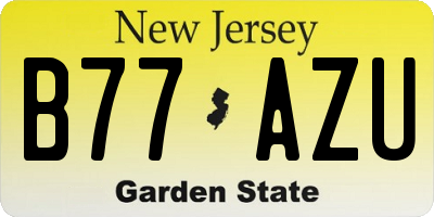 NJ license plate B77AZU