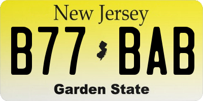 NJ license plate B77BAB