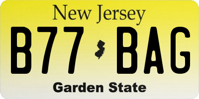 NJ license plate B77BAG