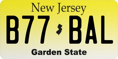 NJ license plate B77BAL