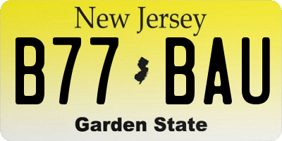 NJ license plate B77BAU