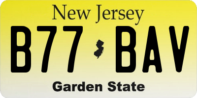 NJ license plate B77BAV