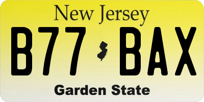 NJ license plate B77BAX