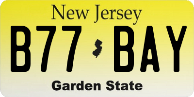 NJ license plate B77BAY