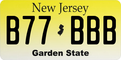 NJ license plate B77BBB