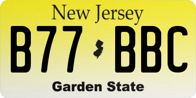NJ license plate B77BBC
