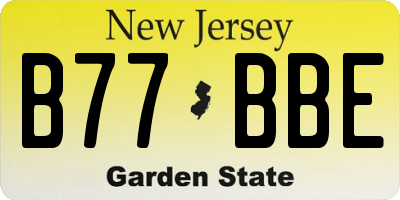 NJ license plate B77BBE