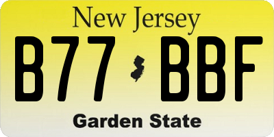 NJ license plate B77BBF