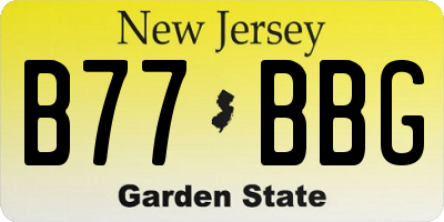 NJ license plate B77BBG